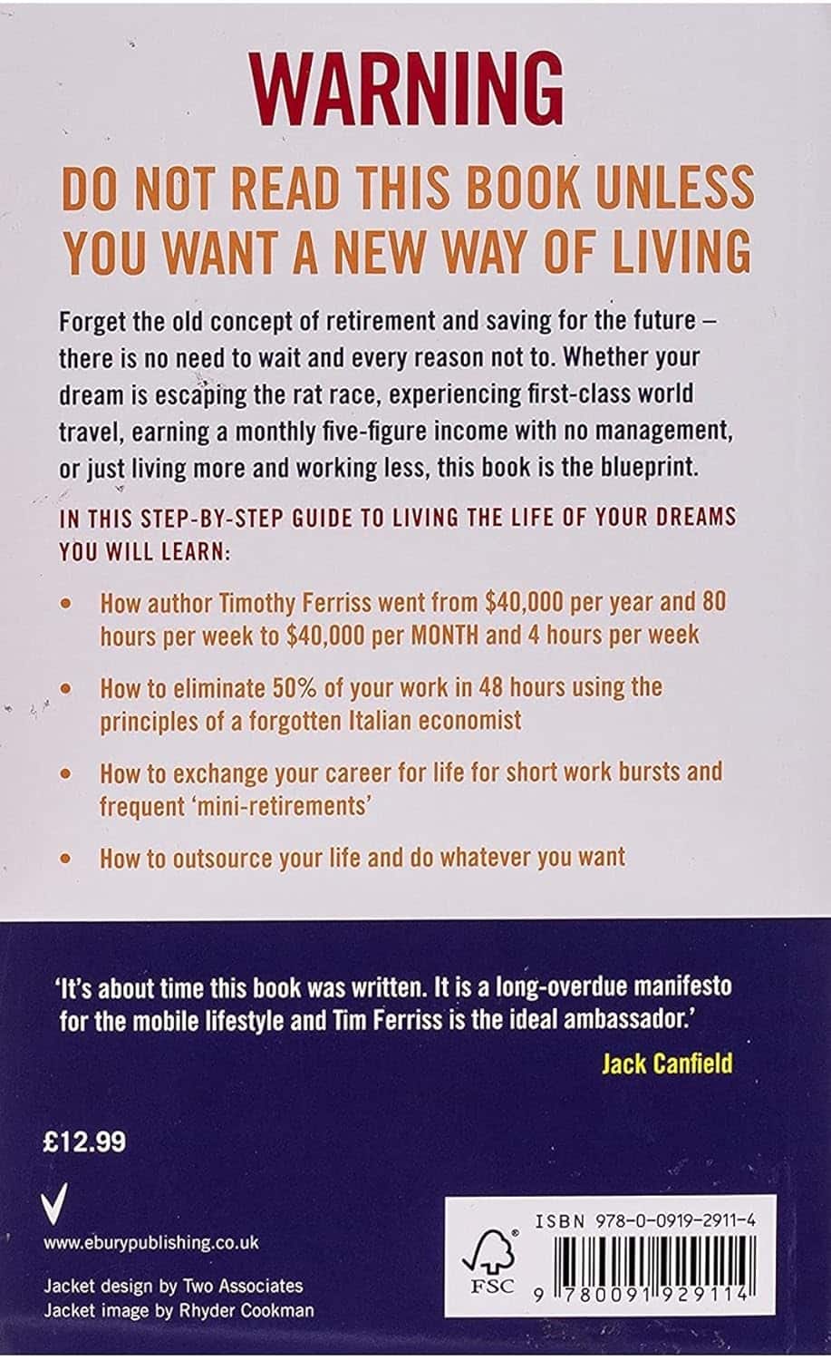 The 4-Hour Work Week: Escape The 9-5, Live Anywhere And Join The New Rich By Timothy Ferriss (2008-04-03)     Paperback – January 1, 1756